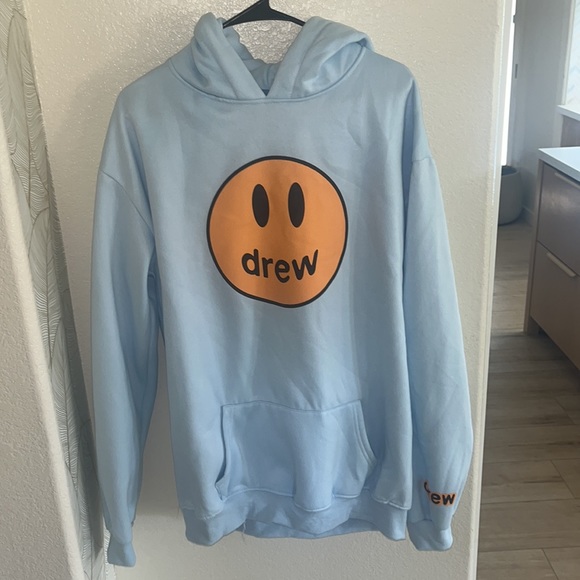 Drew House mascot oversized hoodie 
pacific blue, size XL, NWT removed has Flaw - Picture 5 of 15